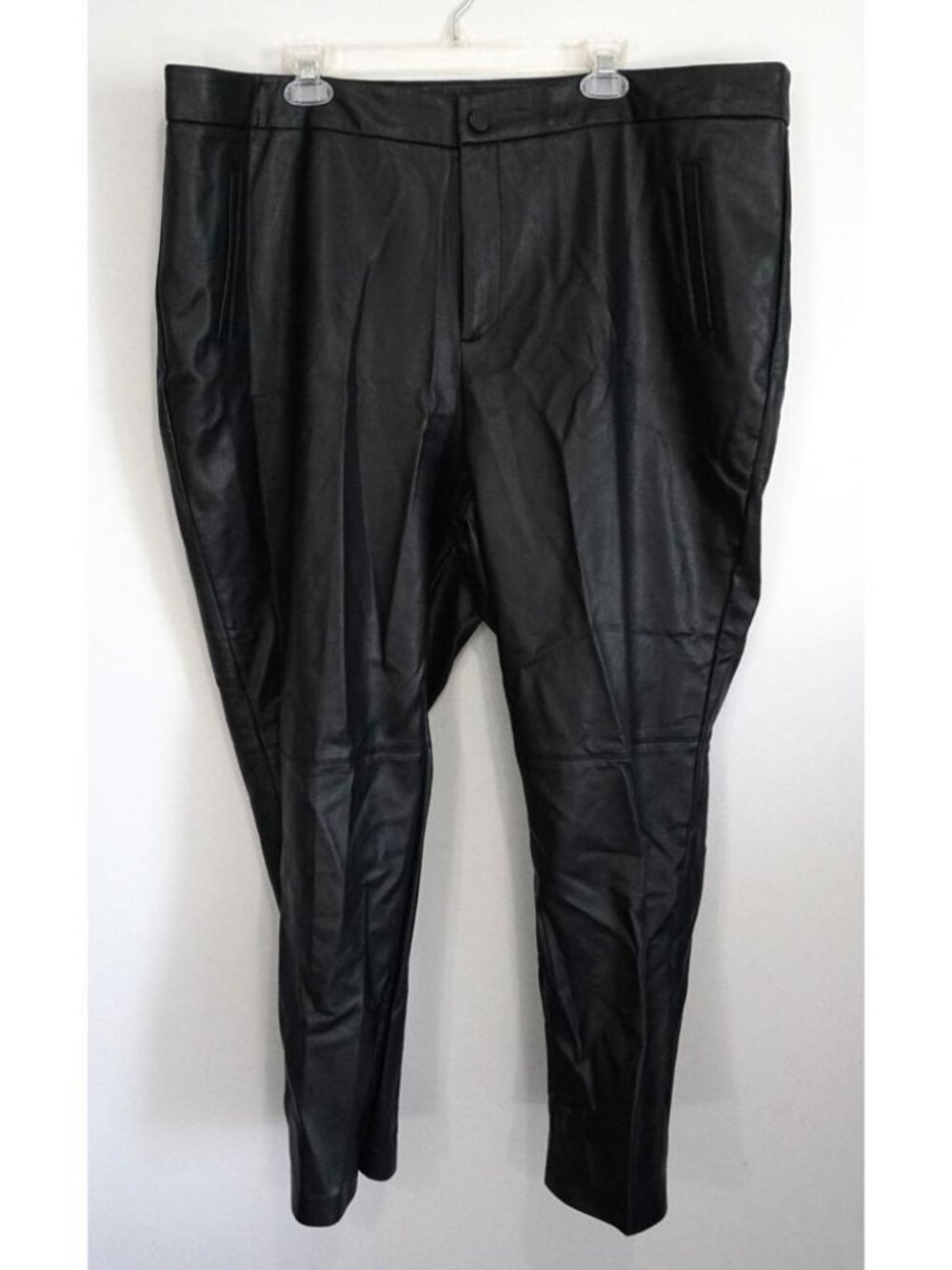 Eloquii Black Faux Leather Ankle Pants Plus Size 22